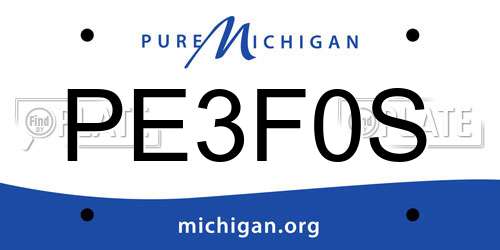 PE3F0S Michigan License Plate