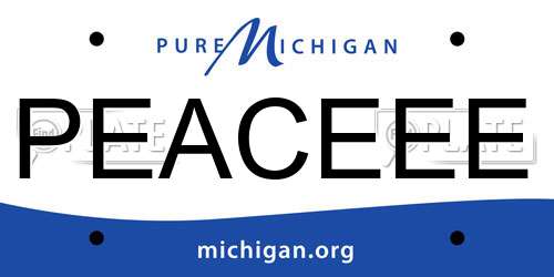 PEACEEE Michigan License Plate
