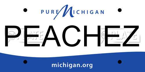 PEACHEZ Michigan License Plate