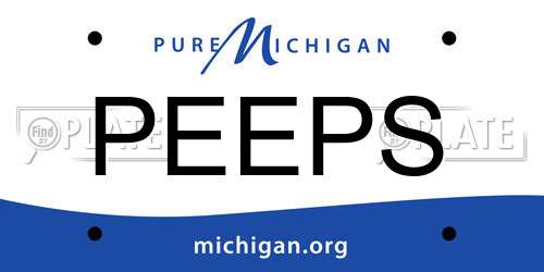 PEEPS Michigan License Plate