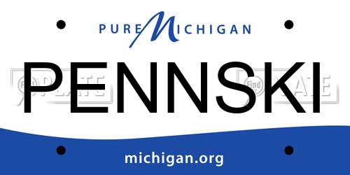 PENNSKI Michigan License Plate
