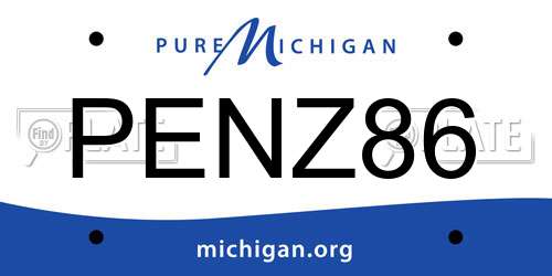 PENZ86 Michigan License Plate