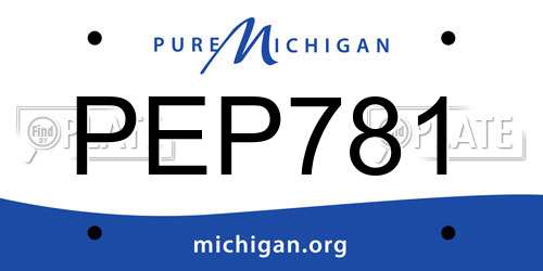 PEP781 Michigan License Plate