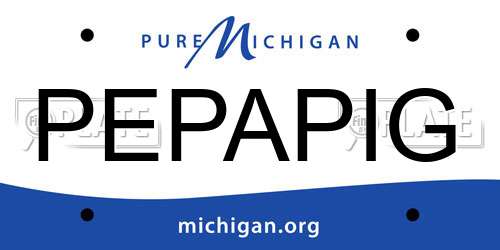 PEPAPIG Michigan License Plate