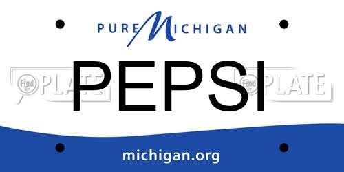 PEPSI Michigan License Plate