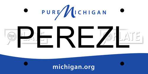 PEREZL Michigan License Plate