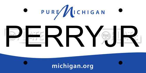 PERRYJR Michigan License Plate