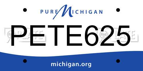 PETE625 Michigan License Plate