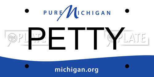 PETTY Michigan License Plate