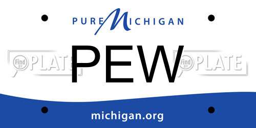 PEW Michigan License Plate