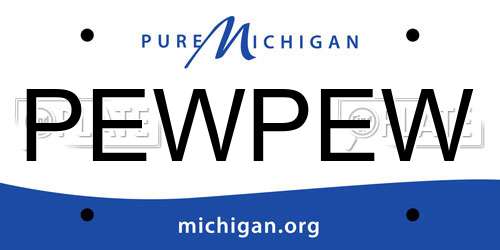 PEWPEW Michigan License Plate