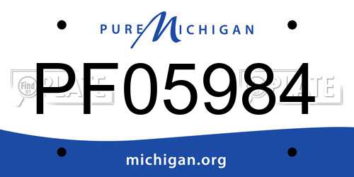 PF05984 Michigan License Plate
