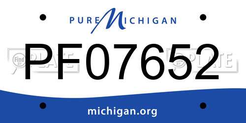 PF07652 Michigan License Plate