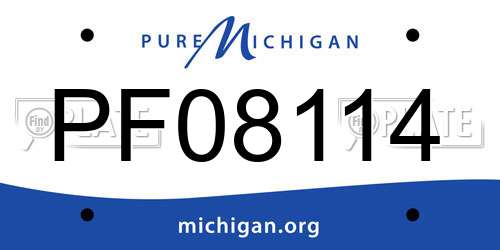 PF08114 Michigan License Plate