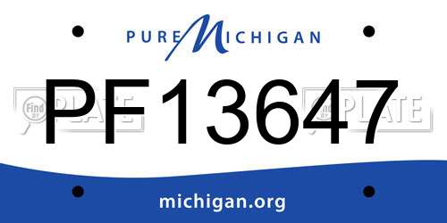 PF13647 Michigan License Plate