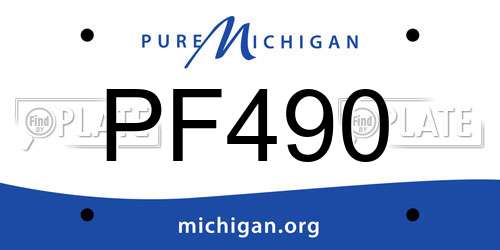 PF490 Michigan License Plate