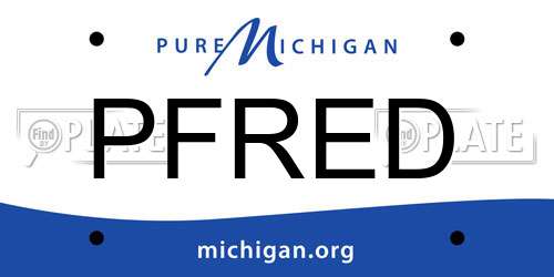 PFRED Michigan License Plate