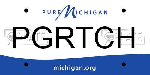 PGRTCH Michigan License Plate
