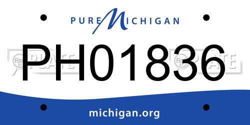 PH01836 Michigan License Plate