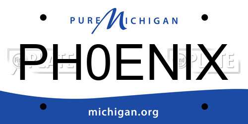 PH0ENIX Michigan License Plate