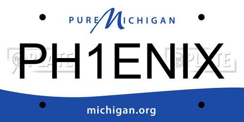 PH1ENIX Michigan License Plate