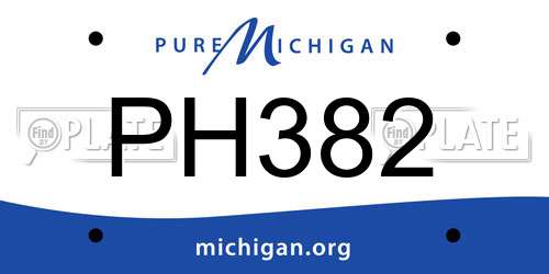 PH382 Michigan License Plate