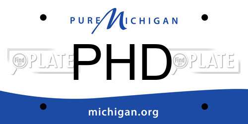 PHD Michigan License Plate