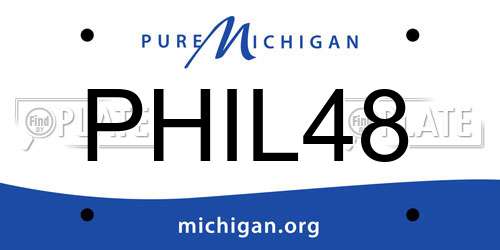PHIL48 Michigan License Plate