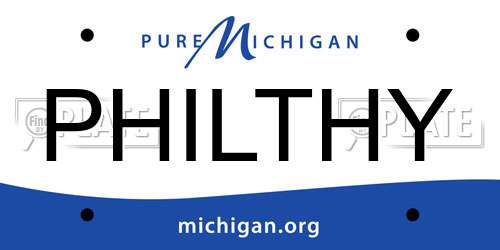 PHILTHY Michigan License Plate