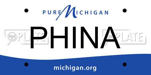 PHINA Michigan License Plate