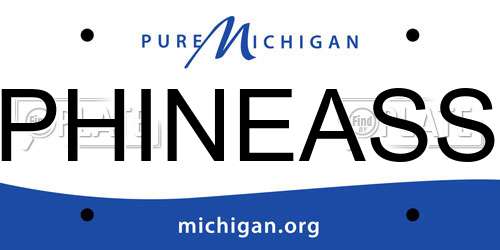 PHINEASS Michigan License Plate