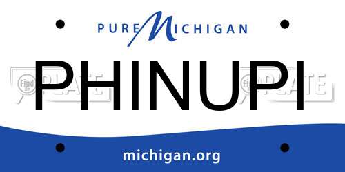 PHINUPI Michigan License Plate