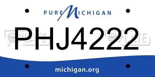 PHJ4222 Michigan License Plate