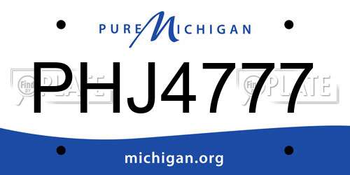 PHJ4777 Michigan License Plate