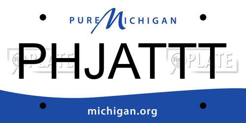 PHJATTT Michigan License Plate