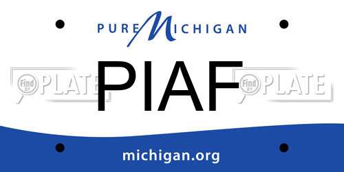PIAF Michigan License Plate