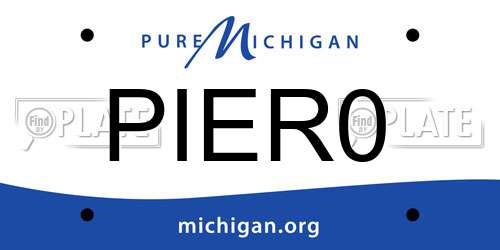 PIER0 Michigan License Plate