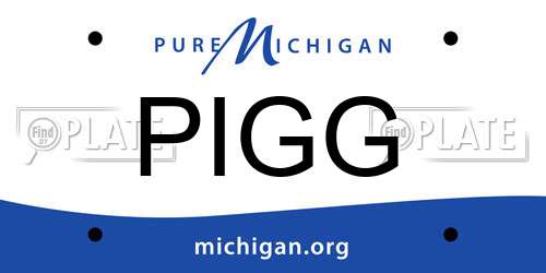 PIGG Michigan License Plate