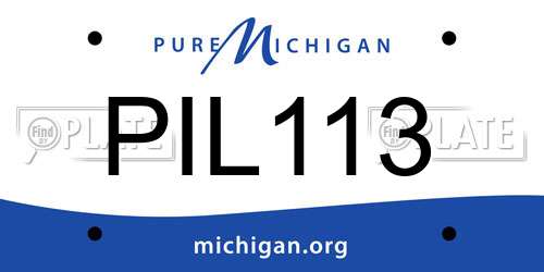 PIL113 Michigan License Plate
