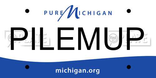 PILEMUP Michigan License Plate