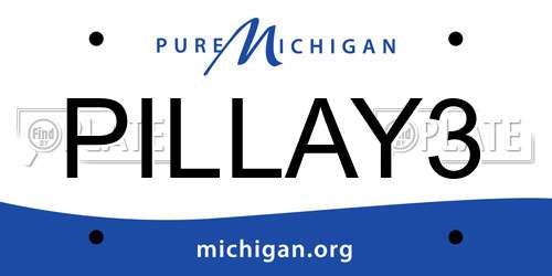 PILLAY3 Michigan License Plate
