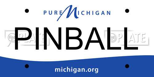 PINBALL Michigan License Plate
