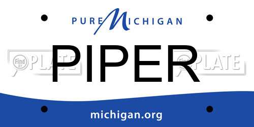 PIPER Michigan License Plate