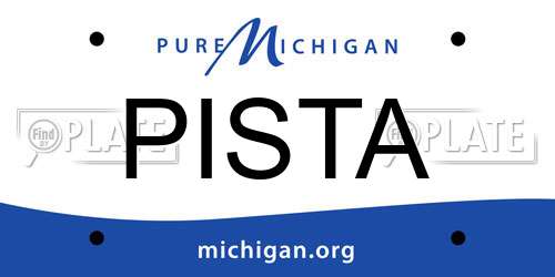 PISTA Michigan License Plate