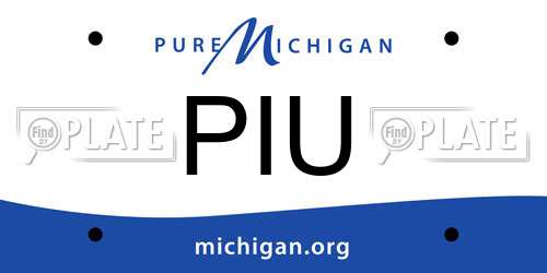 PIU Michigan License Plate