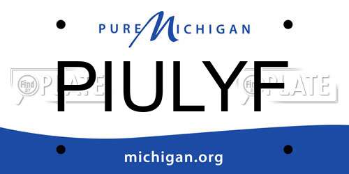 PIULYF Michigan License Plate