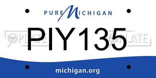 PIY135 Michigan License Plate