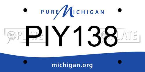 PIY138 Michigan License Plate