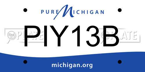 PIY13B Michigan License Plate
