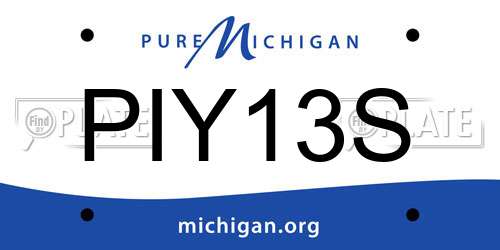 PIY13S Michigan License Plate